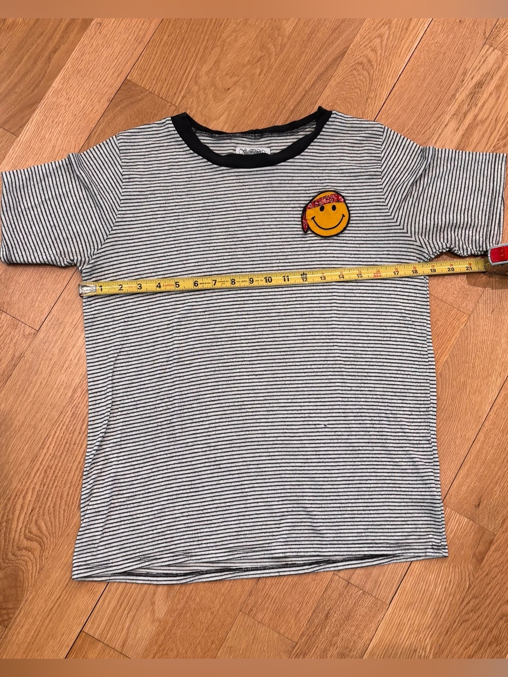 Lauren Moshi bandana smiley face striped s/s t-shirt Size S - Picture 9 of 10